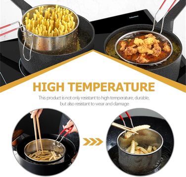 Корзина для фритюру з нержавіючої сталі, корзина для пасти, сито для приготування їжі (18 см)