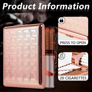 Металеве етажерка для сигарет 84 мм, 3.34 дюйма, для King Size, 14 шт, захист RFID-картки (King Size 20 шт, Labyrinth Pink)