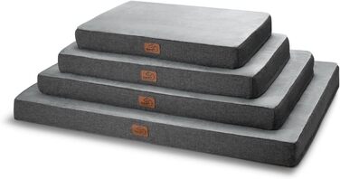 BEDSURE Orthopedic Dog Bed - Large Dogs - 104x74x9cm Washable Dog Bed with 2 in 1 Memory Foam, Cozy Dog Mat/Dog Mattress, Dark Grey