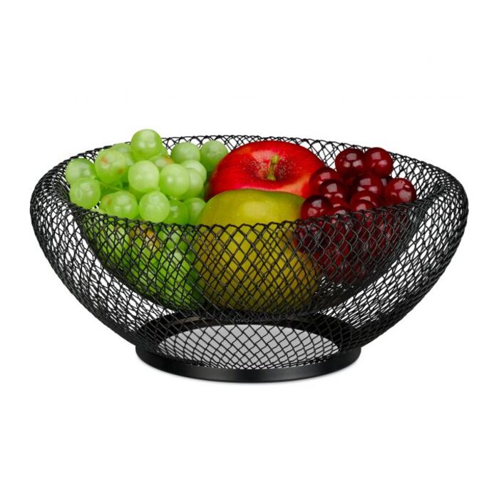 Relaxdays Double-Walled Metal Fruit Bowl