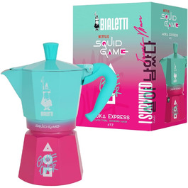 Кавоварка гейзерна Bialetti Moka Express Squid Game© на 3 чашки, алюміній, 130 мл