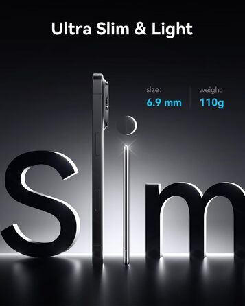 Power Bank Kuulaa Ultra Slim 5000 mAh з MagSafe, Type-C 20W, Швидка зарядка, 7.2 мм, для iPhone 16/15/14/13/12, чорний