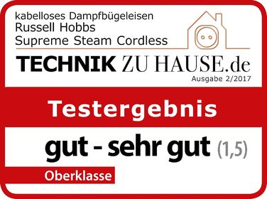 Праска Russell Hobbs Supreme Steam Cordless – бездротова, керамічна підошва, 2400 Вт, 135 г/хв, 300 мл