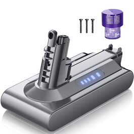 Замінний акумулятор Powtree для пилососів Dyson DC62, DC58, DC59, DC61, DC72, DC74, SV04, SV05, SV06, SV07, SV09, Animal, Absolute (з 2 фільтрами, кришкою та 2 шурупами) (V10)