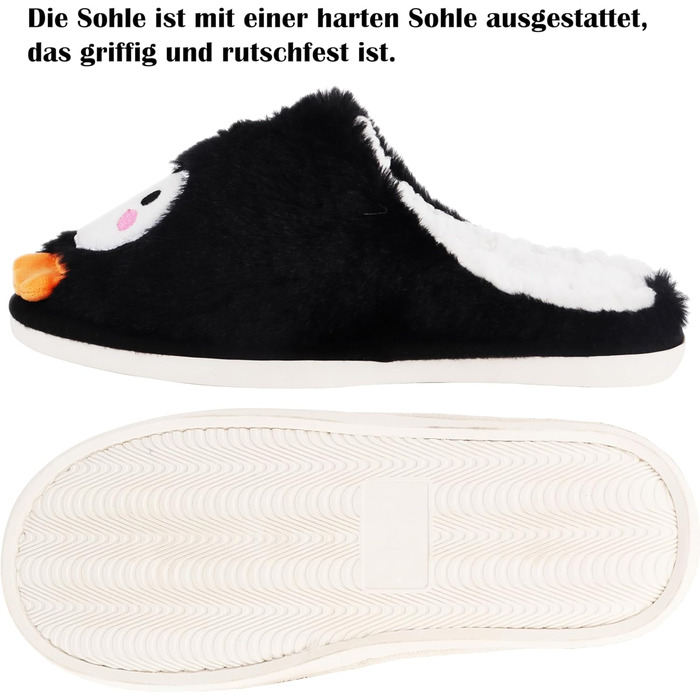 Тапочки жіночі зимові подарунок для жінок. Теплі, м'які, з плюшем, антиковзні, з принтом пінгвіна (40/41 EU)