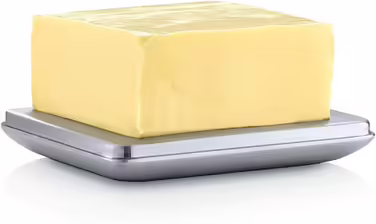 blomus - BASIC Butterdish - Stainless steel matte, size M: Elegant storage for fresh butter ((H 6 cm, W 12 cm, L 10 cm, 63638)