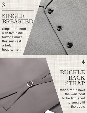 Жилет чоловічий COOFANDY, вузький крій, лаконічний дизайн, сірий