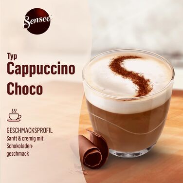Кавові пади Senseo Cappuccino Choco, шоколадний капучино, 40 шт (5 упаковок по 8 шт), 92 г