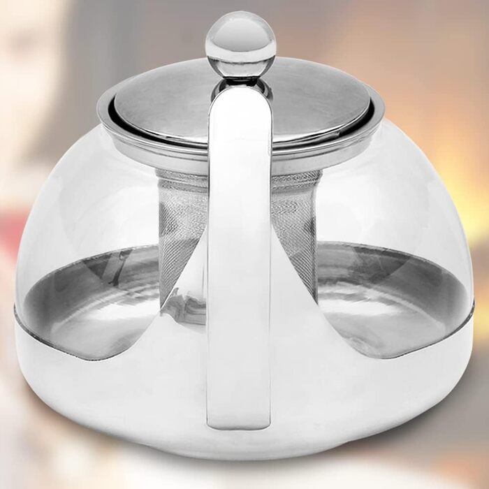 Скляний чайник MONZANA з вийманим ситом з нержавіючої сталі, термостійке боросилікатне скло, 1.2 л