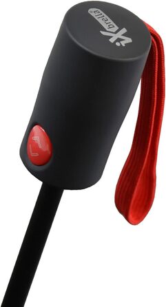 Штормовий парасолька з повним волокном, кишеньковий, великий 106 см - з кольоровими спицями - чорно-червоний