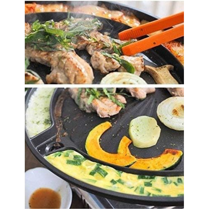 Сковорода-гриль Queen Sense для корейського барбекю Samgyeopsal, антипригарна, для плити, з системою відведення жиру