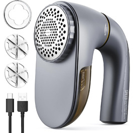 Електричний видальник ворсу POPCHOSE - бездротовий пристрій для видалення ворсу з одягу, меблів, 2000 mAh, 6 лез, 2 швидкості