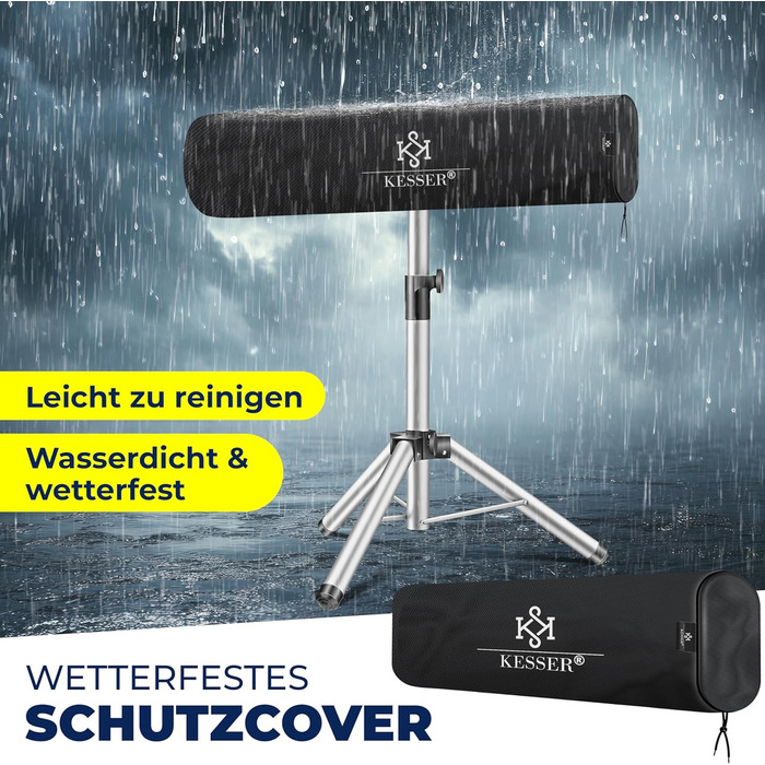 Інфрачервовий обігрівач KESSER® 2500W з пульт. та захисним чохлом, телескопічною стійкою, для тераси, кварцовий