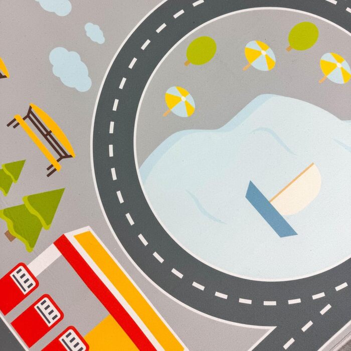 Дитячий килим Teppich-Traum з міською панорамою, сірий, 80x150 см