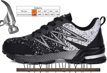 Зручні робочі черевики Suadex з металевим капаком для чоловіків та жінок, чорного кольору, розміри 37-48 EU