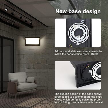 LED вуличний світильник Lightsjoy 18W, IP66, водонепроникний, алюміній, нейтрально-білий світлодіодний світильник для фасаду, тераси, гаража