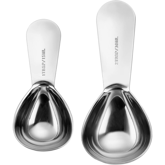 30ml and 15ml pieces, coffee measuring spoons, sugar, tea measuring, tablespoon, baking, utensil, cooking tool, measuring cup