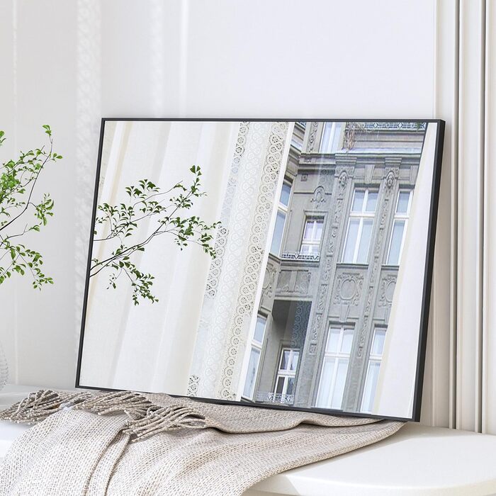 Дзеркало Boromal Spiegel чорне 100x60 см з металевим каркасом для ванної кімнати, туалетного приміщення, спальні