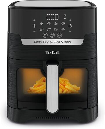 Tefal EY5068 Easy Fry & Grill Vision Air Fryer | 4.2 L Capacity | 2-in-1 Technology | Viewing Window | Extra Crisp Technology | Energy Saving | Touchscreen | Black
