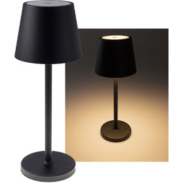 Настільний світильник акумуляторний ChiliTec 30 см LED з димером, USB зарядка, IP44, тепле світло, сенсорний вимикач (Чорний)