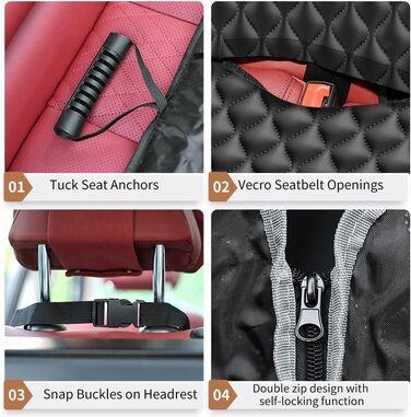 KYG Car Seat Dog Cover - Waterproof & Non-Slip Back Seat Protector with Window - 135x140cm