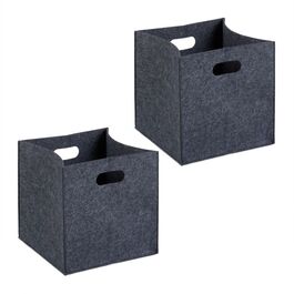 Relaxdays Felt Storage Boxes - Set of 2