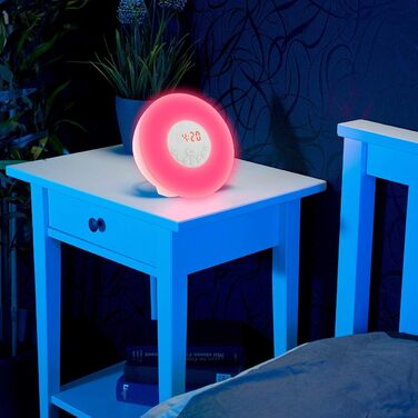 auvisio Light Alarm Clock: Wake-up Light Radio Alarm Clock w. Sunrise Simulation, Nature Sounds (Alarm Clock with Light and Nature Sounds, Wake Up Light, Gift Ideas)