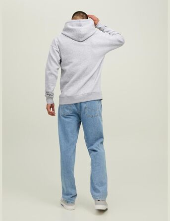 Чоловічий худі Jack & Jones однотонний з капюшоном, світло-сірий меланж, розмір XL
