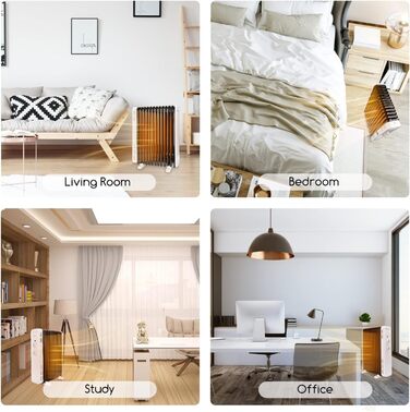 Електричний масляний радіатор Aigostar 2500W з термостатом, 13 ребер, 30м², 3 режими, захист від перекидання та перегріву