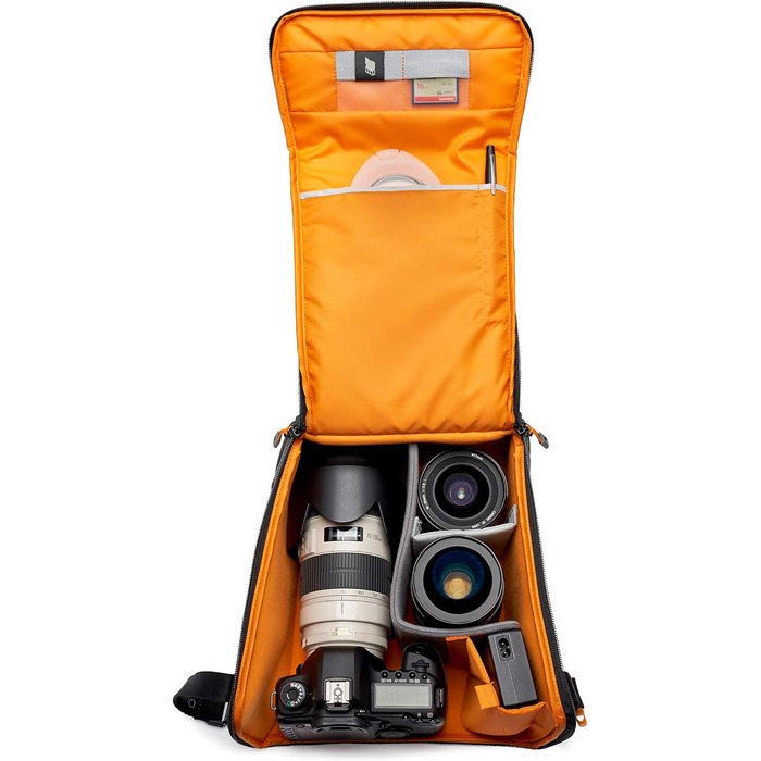 Чохол для камери Lowepro GearUp Creator Box Large II (XL), для бездзеркальних та DSLR камер, з QuickDoor, з перероблених матеріалів, помаранчевий, сірий