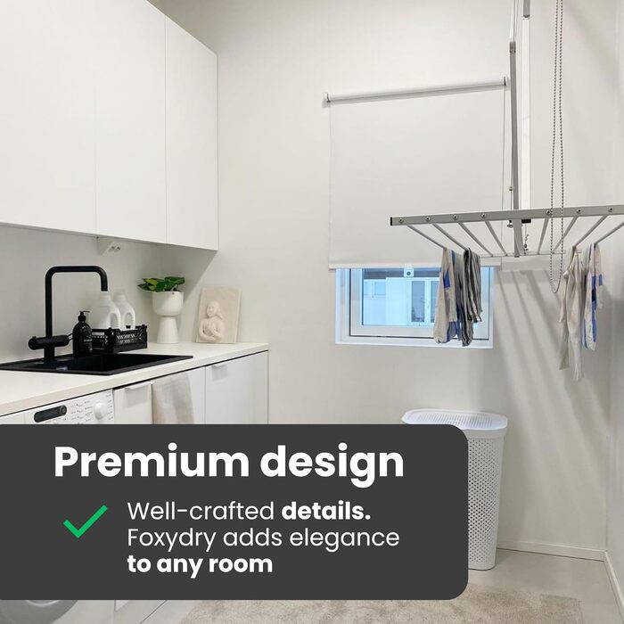 Foxydry Mini - Вертикальна сушарка для білизни, розкладна, алюміній та сталь, 128x54x25 см (Сірий)