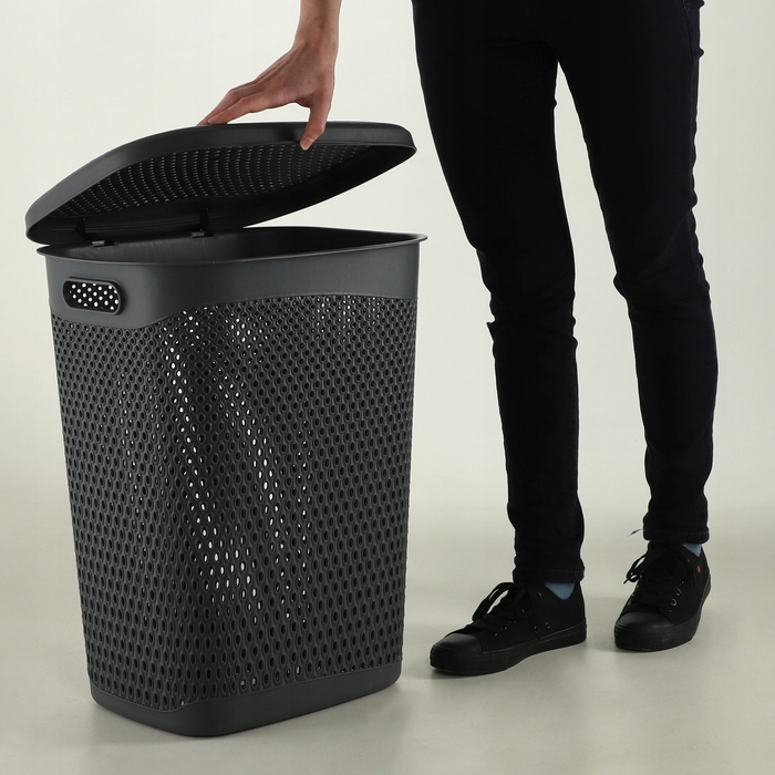 Кошик для білизни KADAX з кришкою, 55 л, сірий