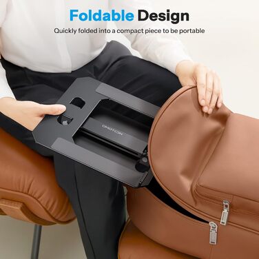 Підставка для ноутбука OMOTON з алюмінію, регульована по висоті, ергономічна, складна, чорна (11-16 дюймів)