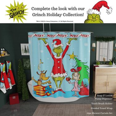 Collectibles Dr. Seuss' The Grinch Holiday Toothbrush Holder for Makeup Brushes/Pens, Official Licensed Product Franco