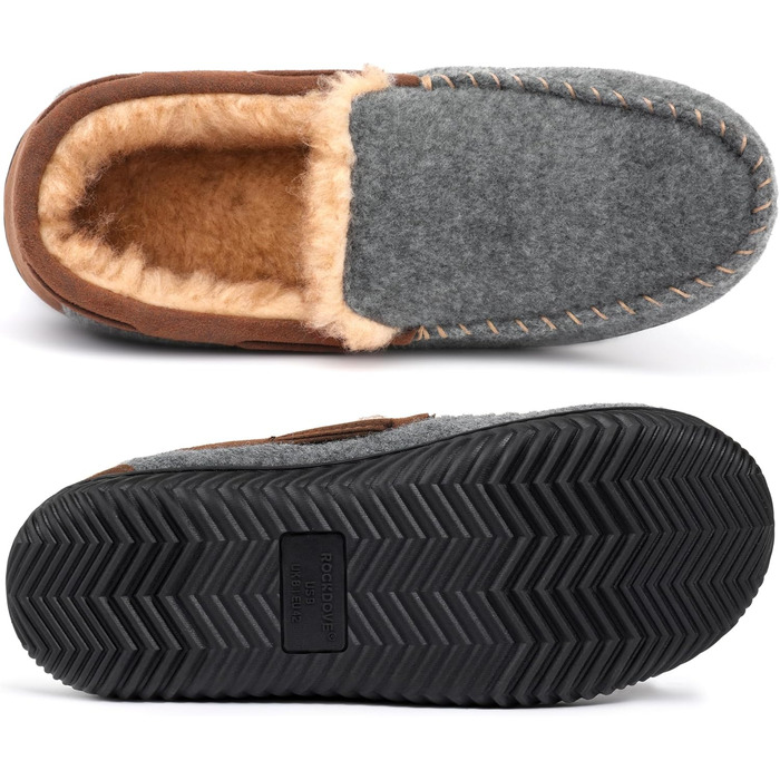 Чоловічі домашні тапочки-мокасини RockDove з піною з пам'яті, 45 EU, антрацит