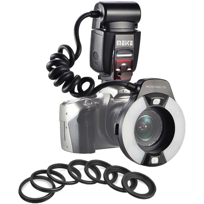 Кольцевий світловий прилад Meike MK-14EXT iTTL TTL LED для камер Nikon DSLR з гарячим башмаком