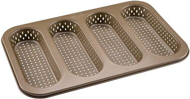 Форма для міні-багетів Zenker 4 шт, антипригарна, до 230°C, золота