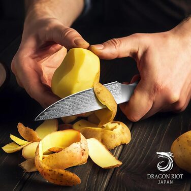 DRAGON RIOT Кухонний ніж професійний, шеф-ніж з ручкою з епоксидної смоли, з піхвою (універсальний)