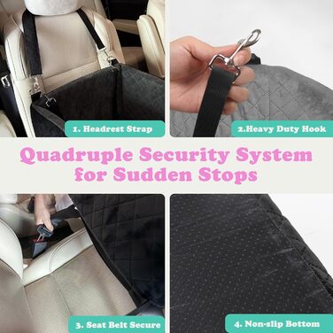 Автокрісло для собак iPetba – безпечне, антиковзаюче, для маленьких собак, зелено-чорне