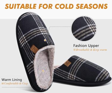 Чоловічі тапочки COFACE з піною для відпочинку, теплі, з вовняної тканини, з флісовою підкладкою, з неслизькою гумовою підошвою, розмір 40-49, чорні