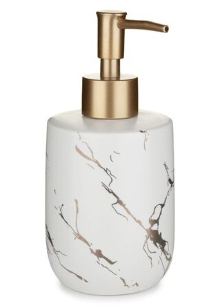 Набір аксесуарів для ванної кімнати (3 предмети), біло-золотий, стиль гламур