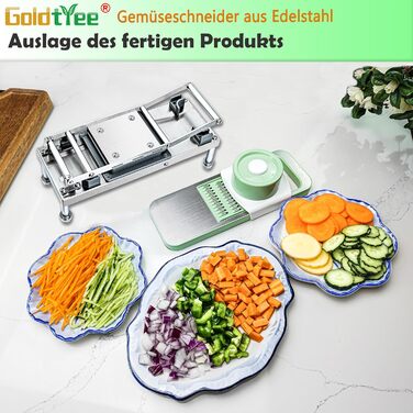 Набір для нарізки овочів 8-в-1 з контейнером, з нержавіючої сталі, для салату та нарізки