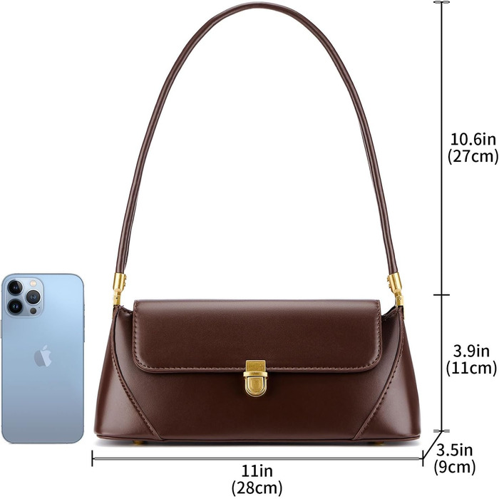 Жіноча сумка-клатч вінтажний стиль, коричнева екошкіра з пряжкою – ретро сумочка через плече