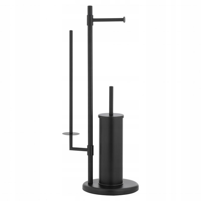Набір для туалету Yoka Home: тримач для туалетного паперу та йоржик, чорний, стиль лофт