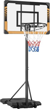 Yaheetech Adjustable Height Basketball Stand with Wheels - Mobile Basketball Hoop, Water/Sand Fillable, Indoor/Outdoor Basketball System - 226.5cm - 256.5cm