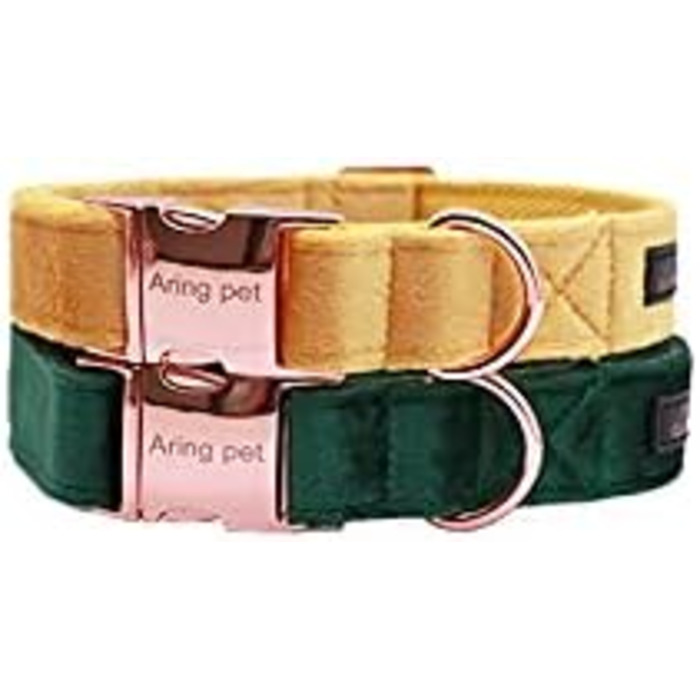 Набір повідка та нашийника для собак Aring PET, велюровий, зручний, регульований, для цуценят та собак, темно-зелений