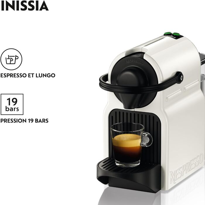 Кавомашина Nespresso Inissia чорно-біла