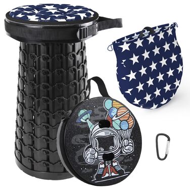 Складний туристичний стільчик Alevmoom - телескопічний, легкий, для кемпінгу, риболовлі, BBQ, кухні. Витримує до 272 кг. Колір: Селадовий (Astronaut)