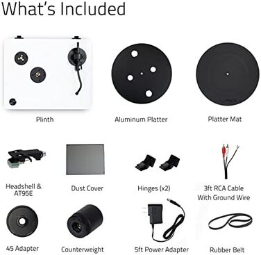 Програвач вінілу Fluance RT81 Elite High Fidelity з картриджем Audio Technica AT95E, чорний (глянцевий). Вбудований фонокоректор, ремінний привід, MDF корпус.