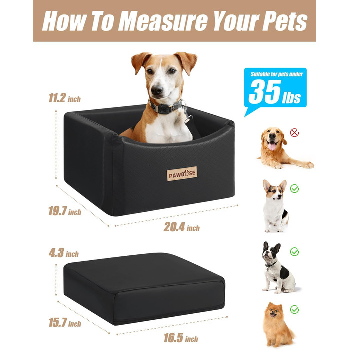 Автокрісло для собак - безпечне та зручне автоліжко для маленьких та середніх собак до 35 кг, з ременем безпеки та водонепроникним покриттям